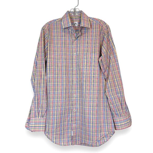 Peter Millar Shirt Plaid Long Sleeve Button Up Colorful Small - Picture 1 of 9